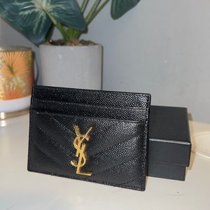 YVES SAINT LAURENT CARD HOLDER (BLACK & GOLD)